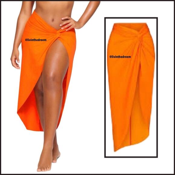 NWOT SOLUNA SWIM TWIST SIDE MAXI SWIM SARONG DRESS SZ M/L $68 - Picture 1 of 10